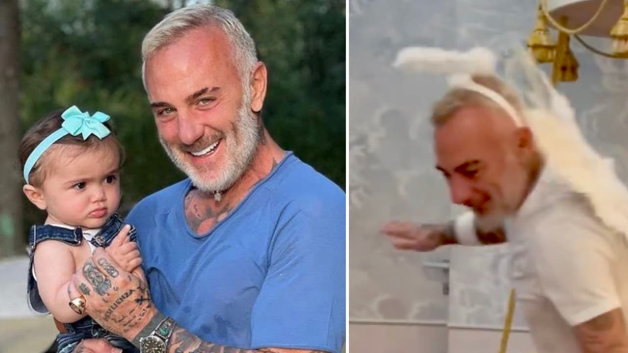Gianluca Vacchi se 'convierte' en ángel para jugar con su hija Blu y desata ternura