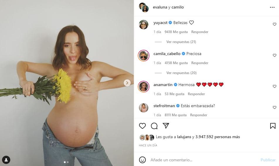 Evaluna presumió su avanzado 'baby bump' con coquetas fotos