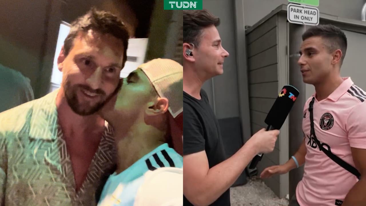 Aficionado reacciona al beso inesperado que le robó a Lionel Messi en Miami