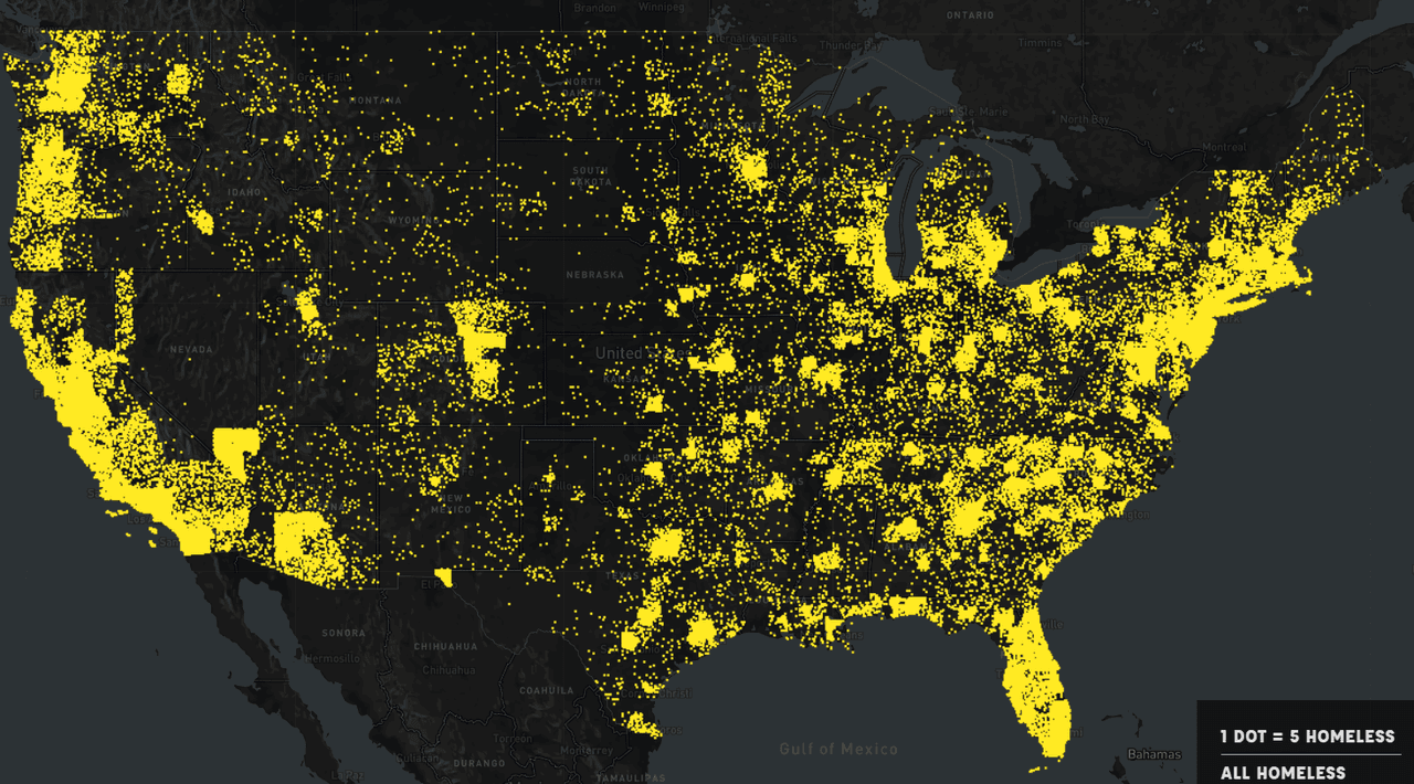 En mapas: el complejo problema de la falta de hogar en Estados Unidos