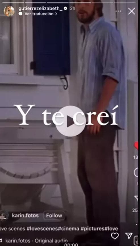 <b>"Y te creí"</b>, decía uno de ellos con el fondo de una escena de una película en la que una pareja discute.
<br>