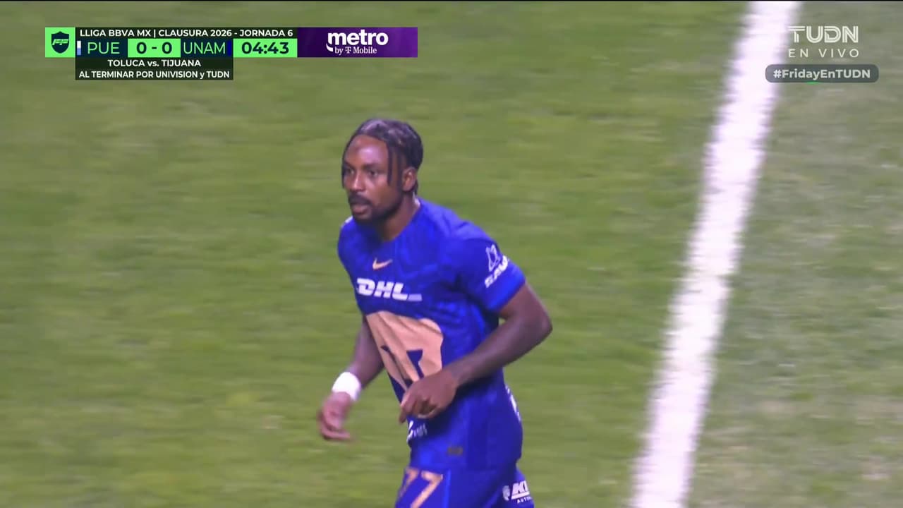 ¡Por poco! Álvaro Angulo casi hace primero vs. Puebla para Pumas