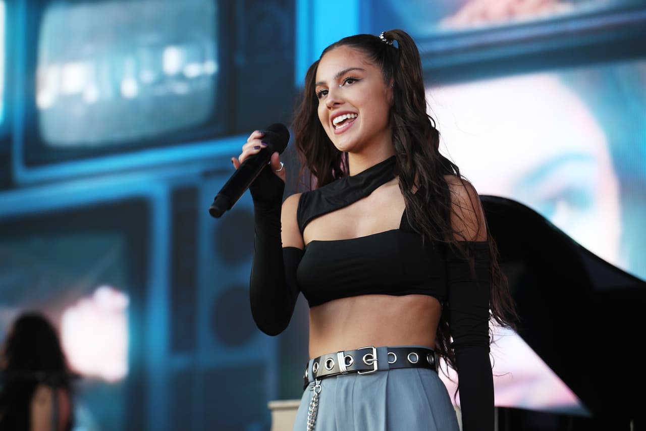 LAS VEGAS, NEVADA - SEPTEMBER 18: Olivia Rodrigo performs on the Daytime Stage at the 2021 iHeartRadio Music Festival at AREA15 on September 18, 2021 in Las Vegas, Nevada. EDITORIAL USE ONLY (Photo by Mat Hayward/Getty Images for iHeartMedia)