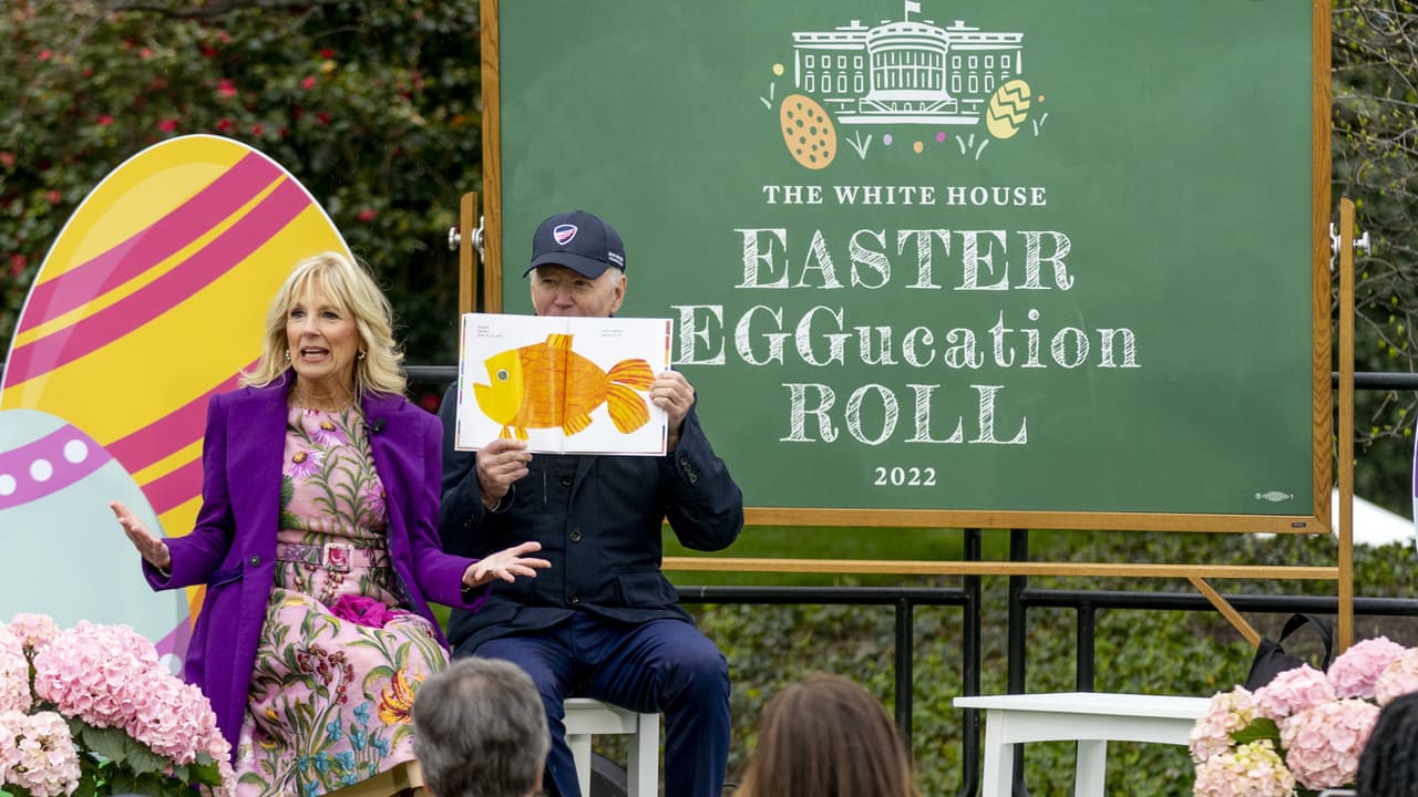 A iniciativa de Jill Biden, quien es maestra, la Casa Blanca se volvió una escuela comunitaria en este evento.