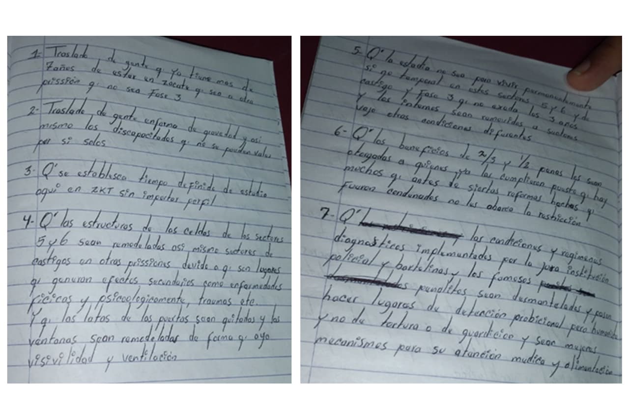 La Fiscalía se incautó de anotaciones de líderes pandilleros de la MS-13, en las que detallan 19 exigencias al gobierno del presidente Nayib Bukele.