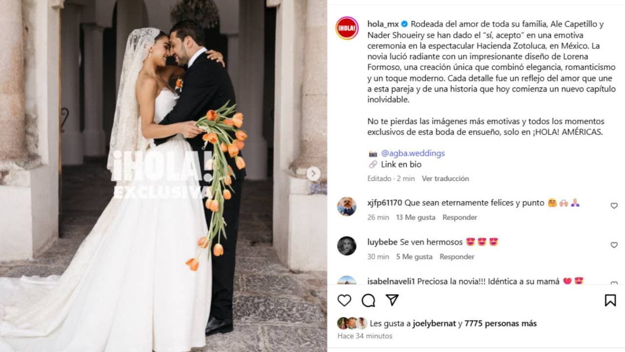 La revista ¡Hola! tuvo la exclusiva de la boda de Alejandra Capetillo.