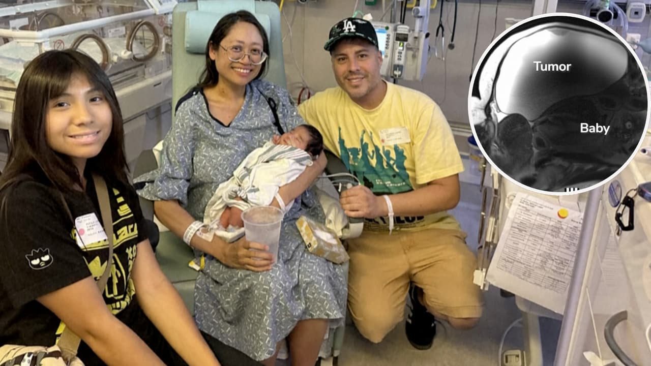 “Dios nos dio este regalo”: madre hispana da a luz tras acudir al hospital por un quiste gigante