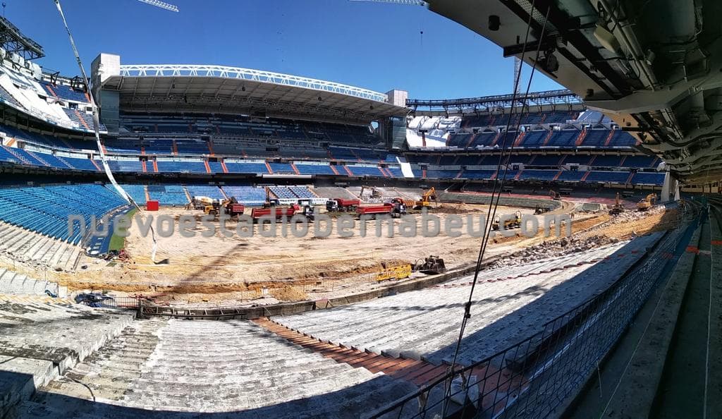 Continúan las obras de remodelación en el estadio del Real Madrid para contar con un mejor estadio, más moderno y más cómodo.