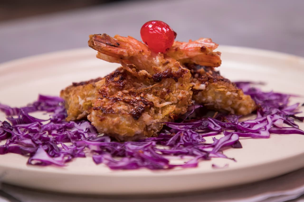 Arrancaron la competencia con camarones al coco.