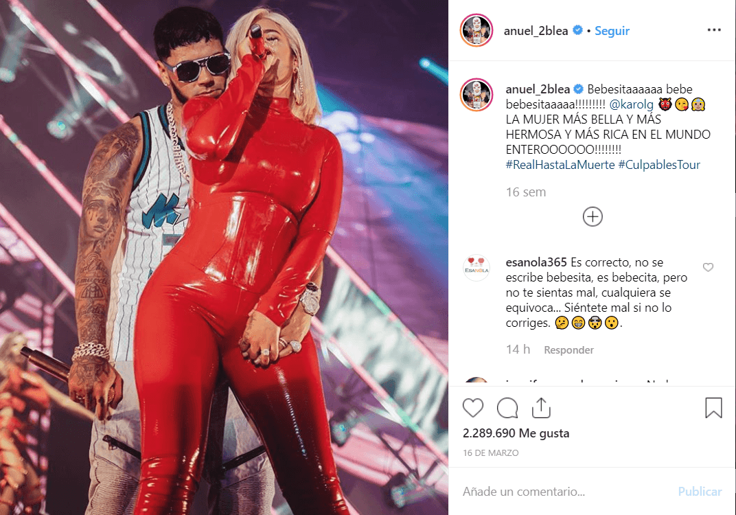 Anuel y Karol no han escrito "bebesita" o "bebesito" una o dos veces sino varias.