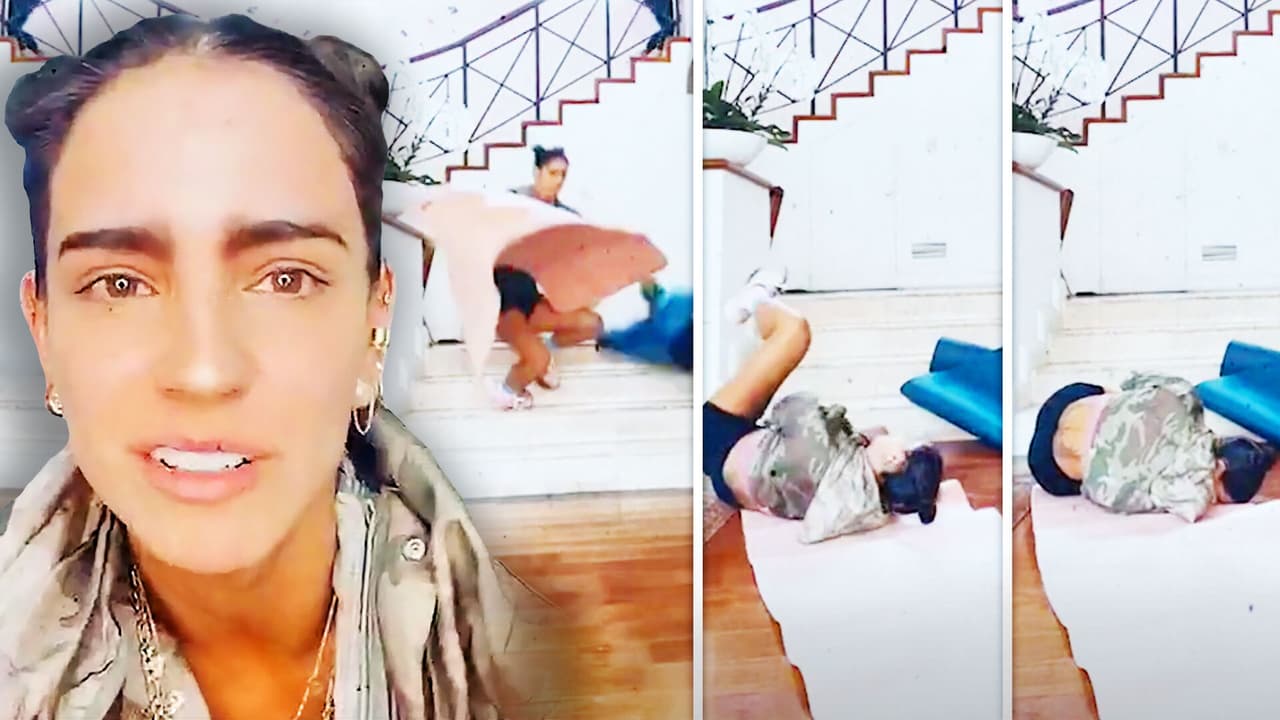 Bárbara de Regil alarma a sus fans por caída en vivo en una de sus rutinas de ejercicio