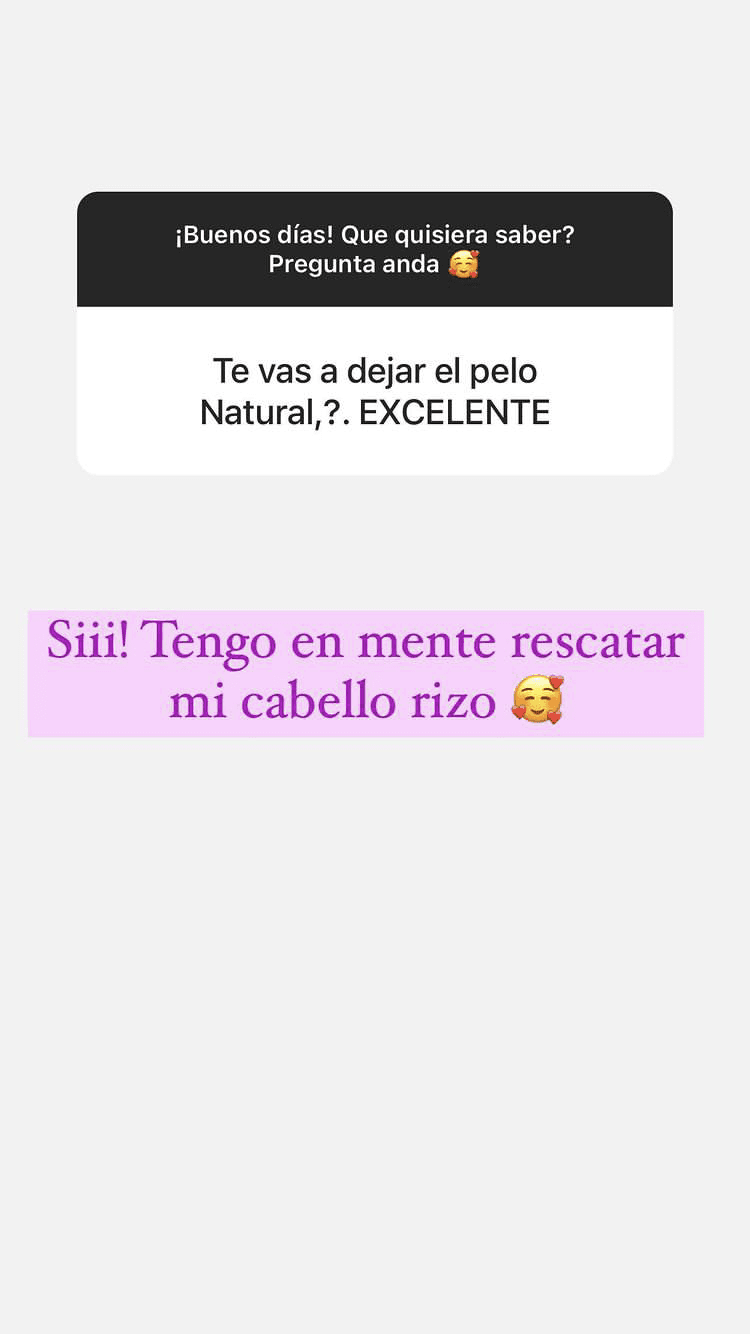 Además, Francisca reveló que está en el proceso de volver a tener su cabello al natural, con los rizos que desde pequeña la caracterizaron.