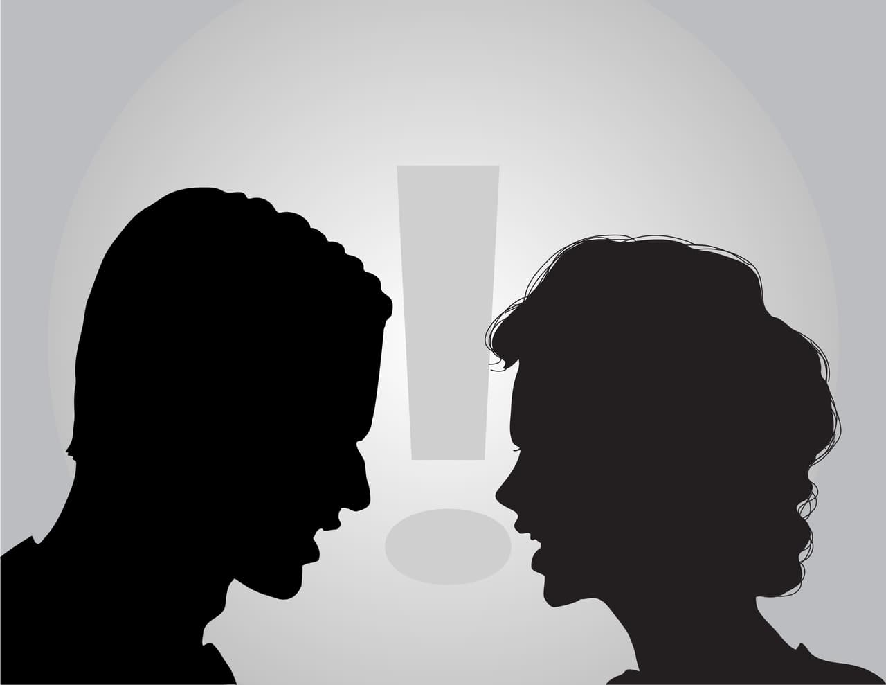 Ilustración pareja peleando