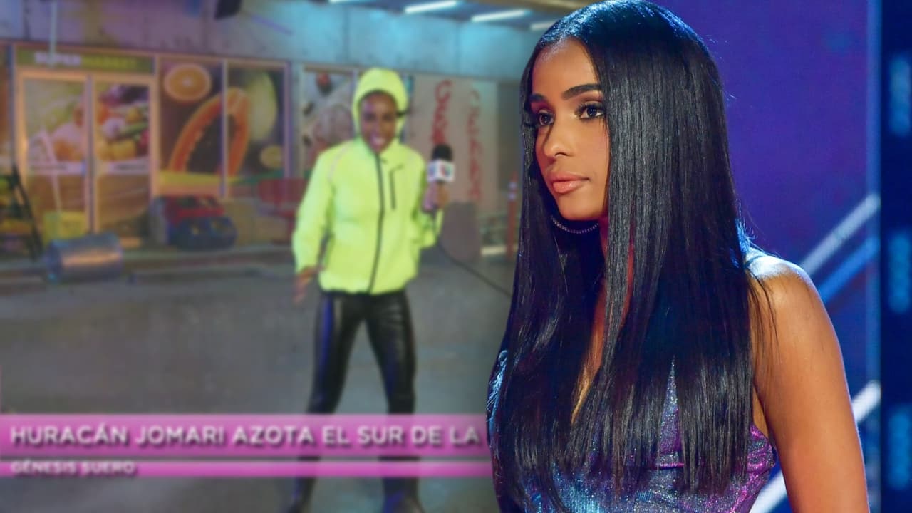 El "pim pum pam" y el micrófono de Génesis Suero casi salen volando al cubrir el huracán Jomari