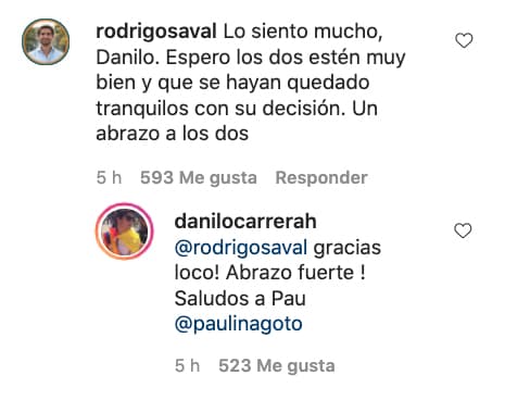 El protagonista de Hijas de la Luna respondió: "Gracias, loco. Abrazo fuerte. Saludos a Pau". A lo largo del día el actor se dio el tiempo de responder un par de comentarios más.