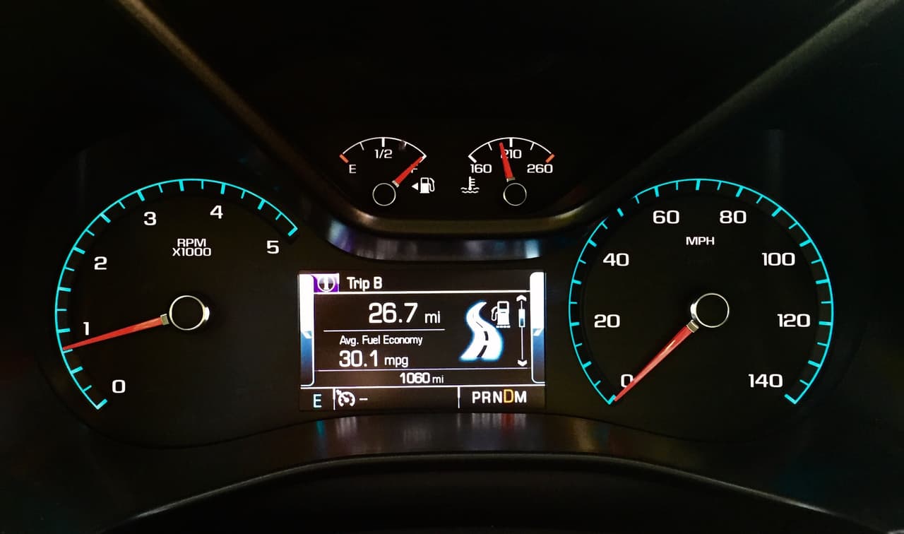 30.1 millas por galón después de 26.7 millas de manejo en ciudad y carreteras