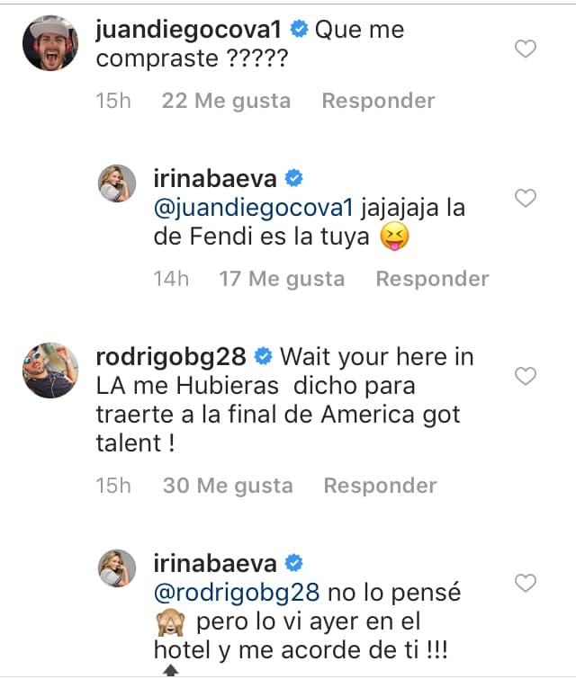 Además, en los comentarios Irina confirmó con sus amigos que está de compras en dicha ciudad.