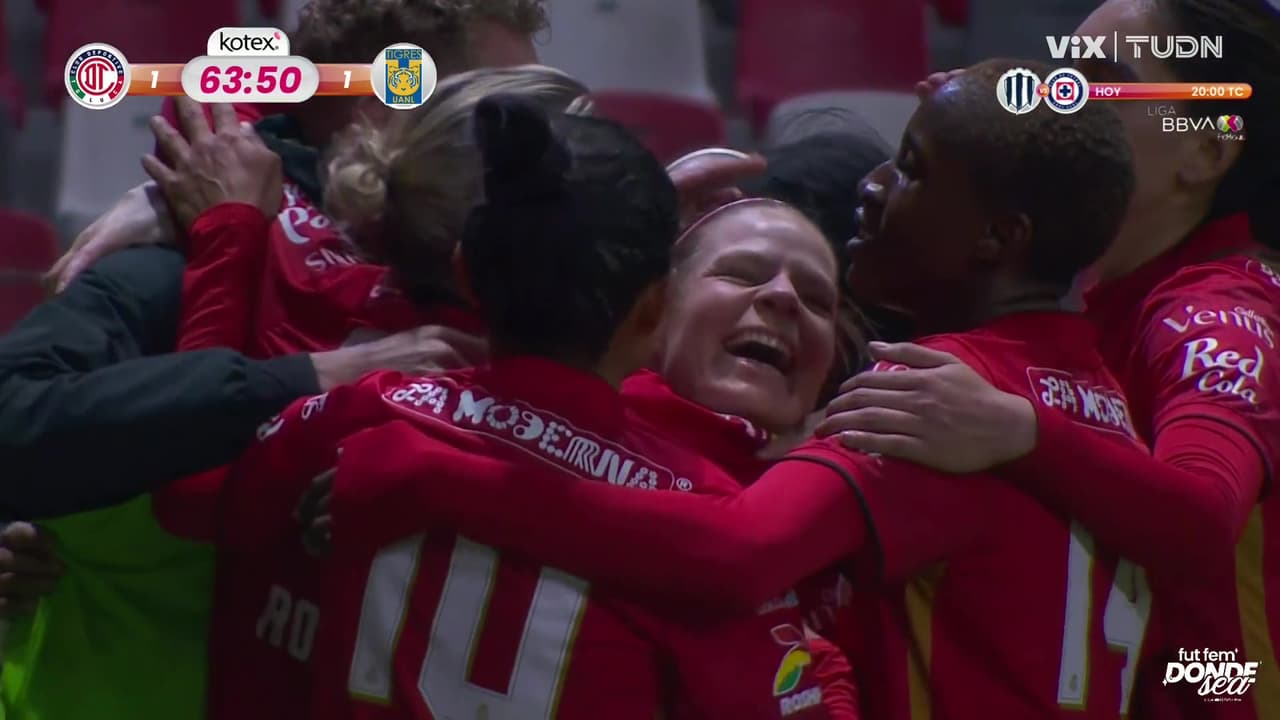 ¡Eugénie Le Sommer fusila y empata el partido para Toluca Femenil!