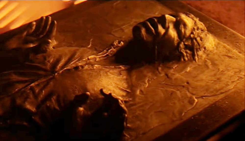 Han Solo congelado en carbonita en Star Wars
