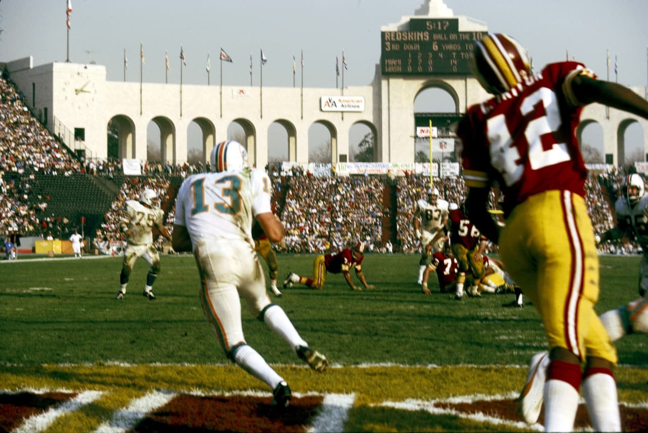 <b>2. Super Bowl VII: </b>Los Angeles Memorial Coliseum fue el lugar para esta edición del SB entre los Washington Redskins y los Miami Dolphins en 1973.