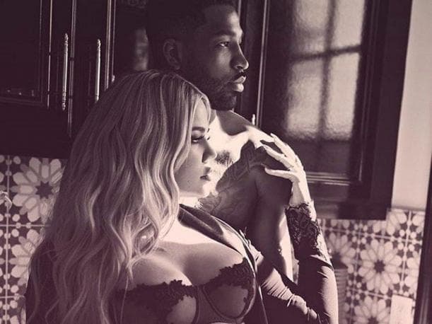 Khloé Kardashian y su pareja Tristan Thompson.