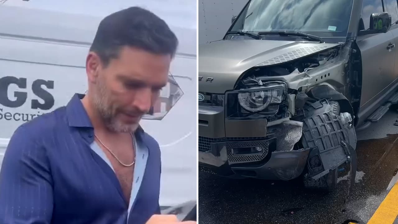 Julián Gil sufre aparatoso accidente: las imágenes de lo que ocurrió camino al foro de TV