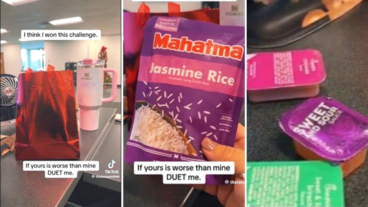 Además del arroz le dio paquetes de galletas abiertas y billetes de loteria