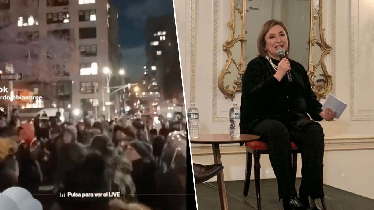 Xóchitl Gálvez, candidata a la presidencia de México, visita NY y algunos protestan contra ella