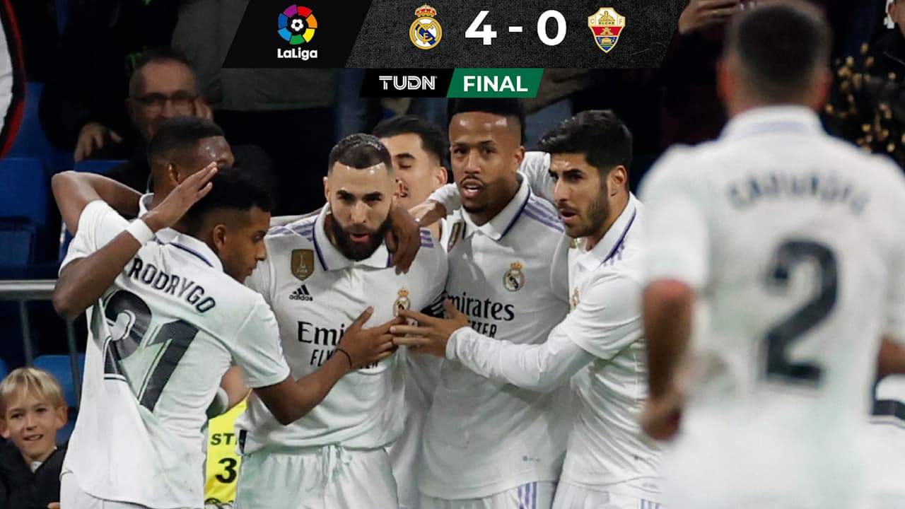 ¡Goleada merengue! Benzema marca doblete en triunfo ante Elche