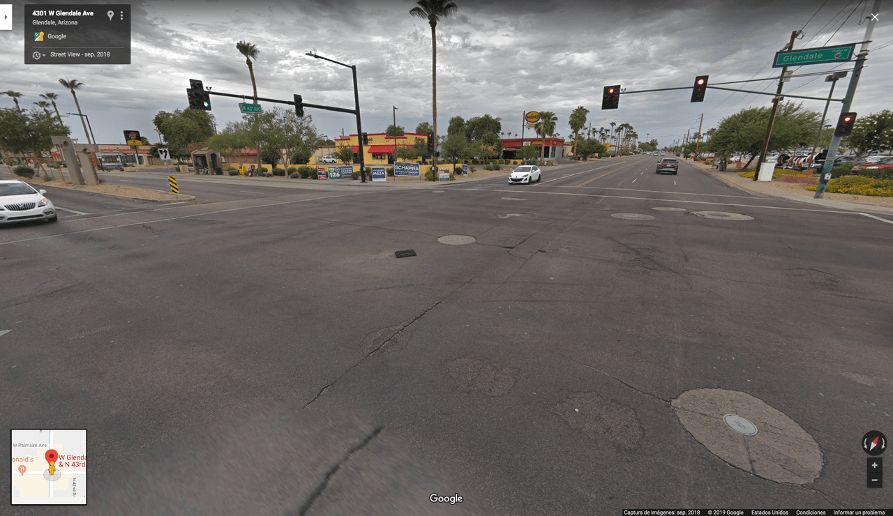 En la intersección entre la avenida 43 y Glendale se han registrado 172 choques.
<br>