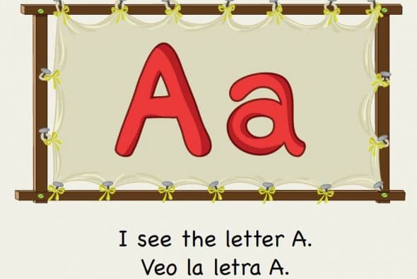 Te traemos este primer libro bilingüe de nivel A con las frases más usadas (high frecuency words) en las escuelas, para que practiques con tu pequeño.