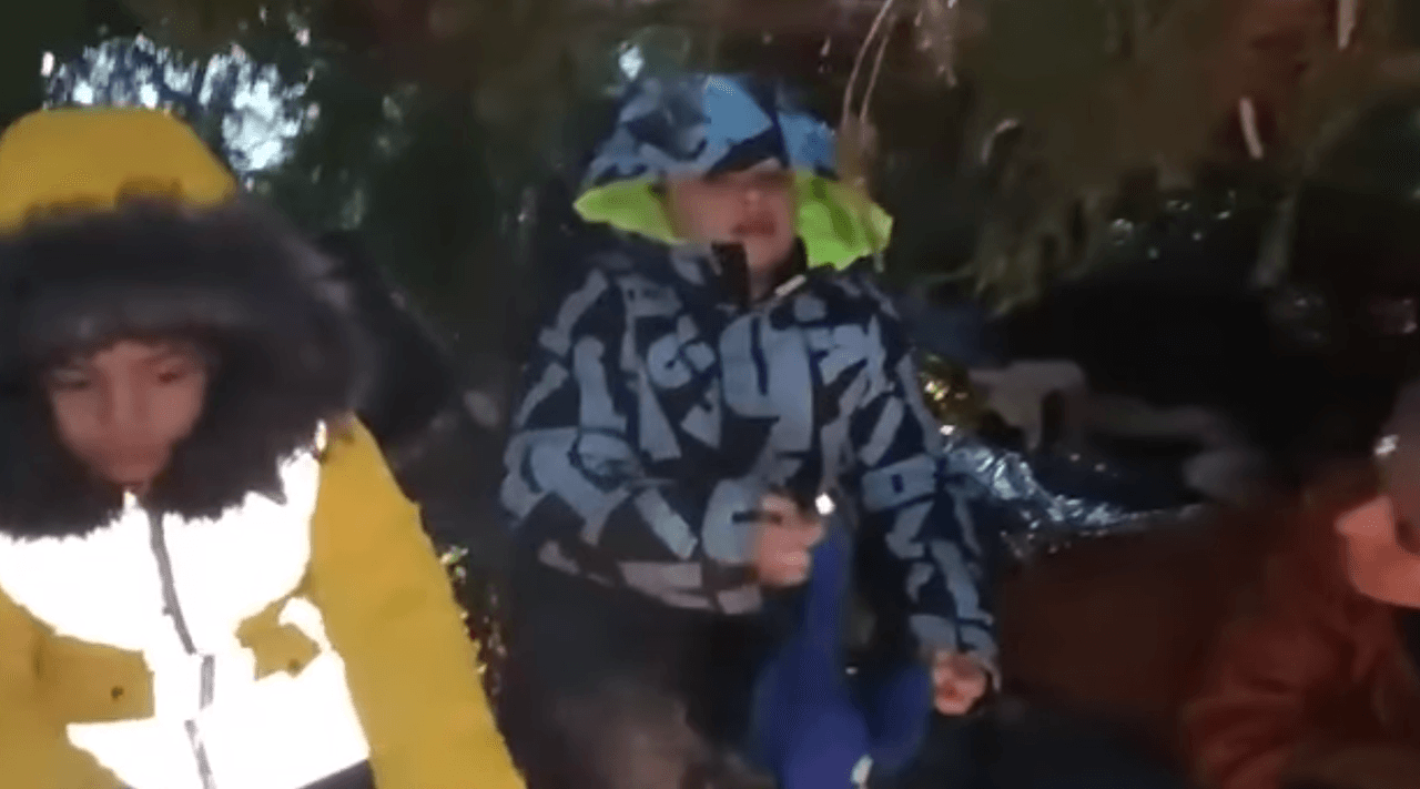 Han creado un tipo de tienda de campaña con hojas para mantener el calor.