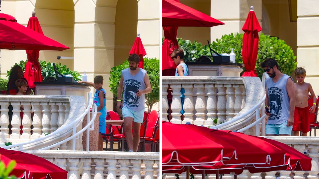 Piqué, Milan y Sasha compartiendo juntos.