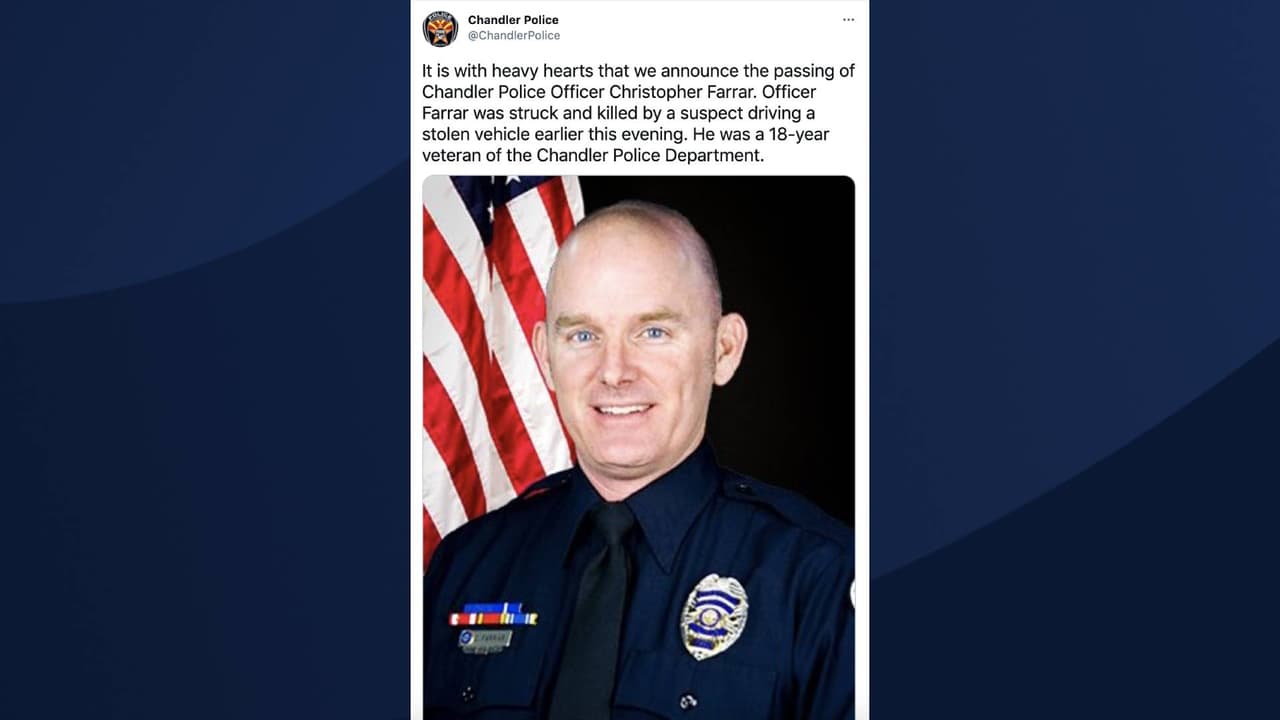 Agencias a través del estado publicaron sus palabras de condolencias en las redes sociales por la muerte del oficial Christopher Farrar. 
<br>