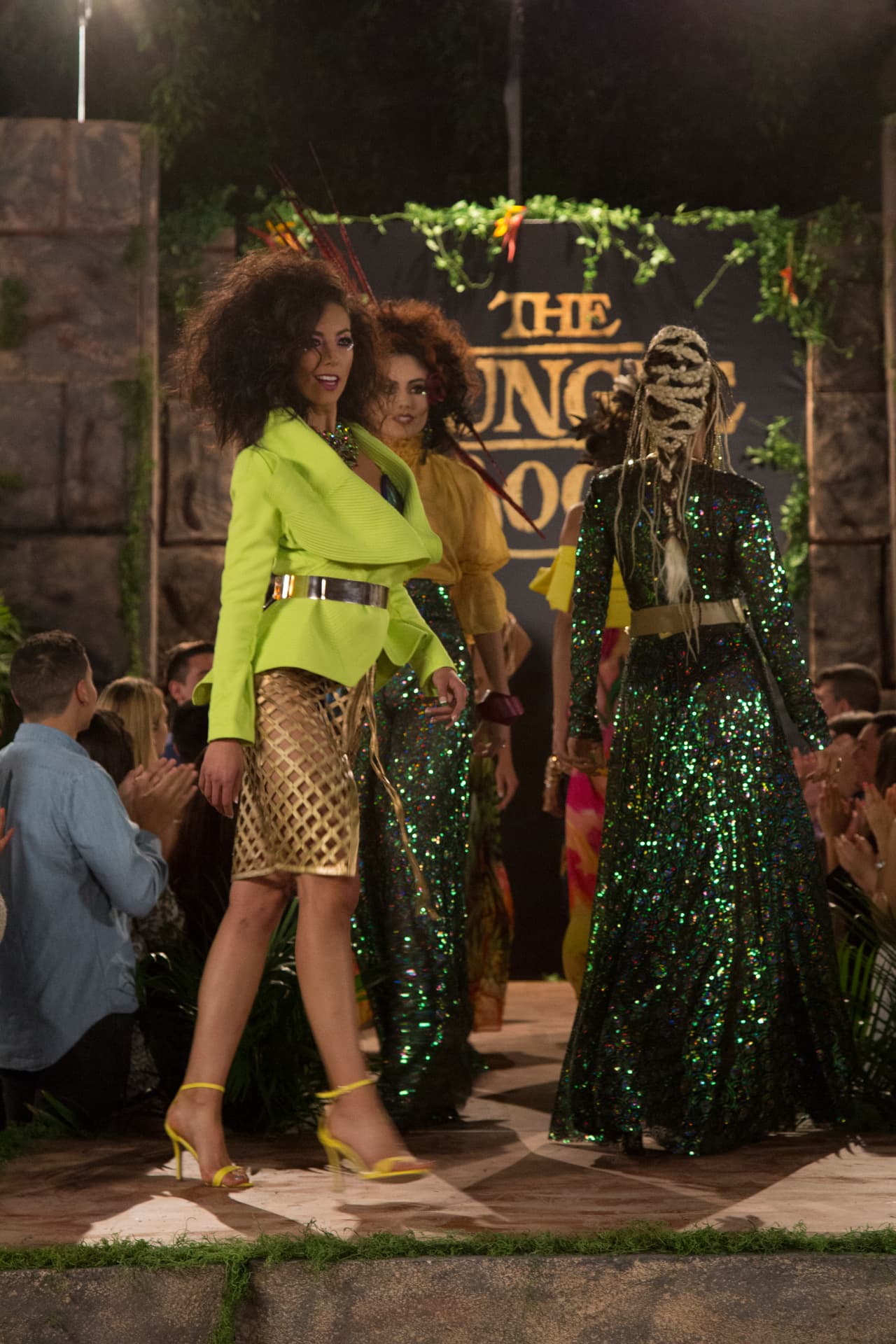 En el look de Setareh el verde fue el color predominante.