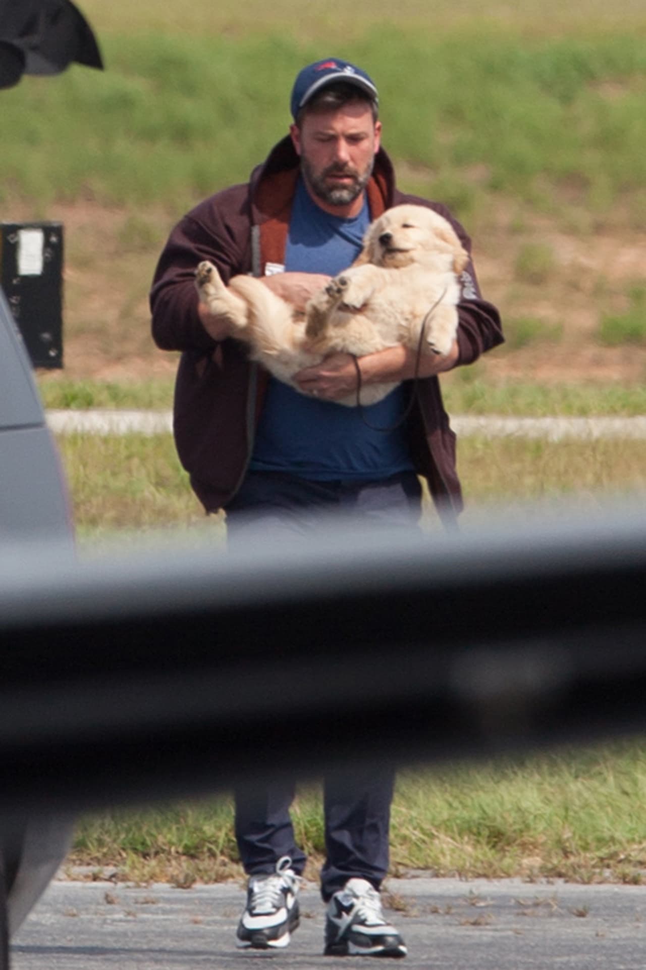 El perrito se veía de lo más cómodo junto a Ben.