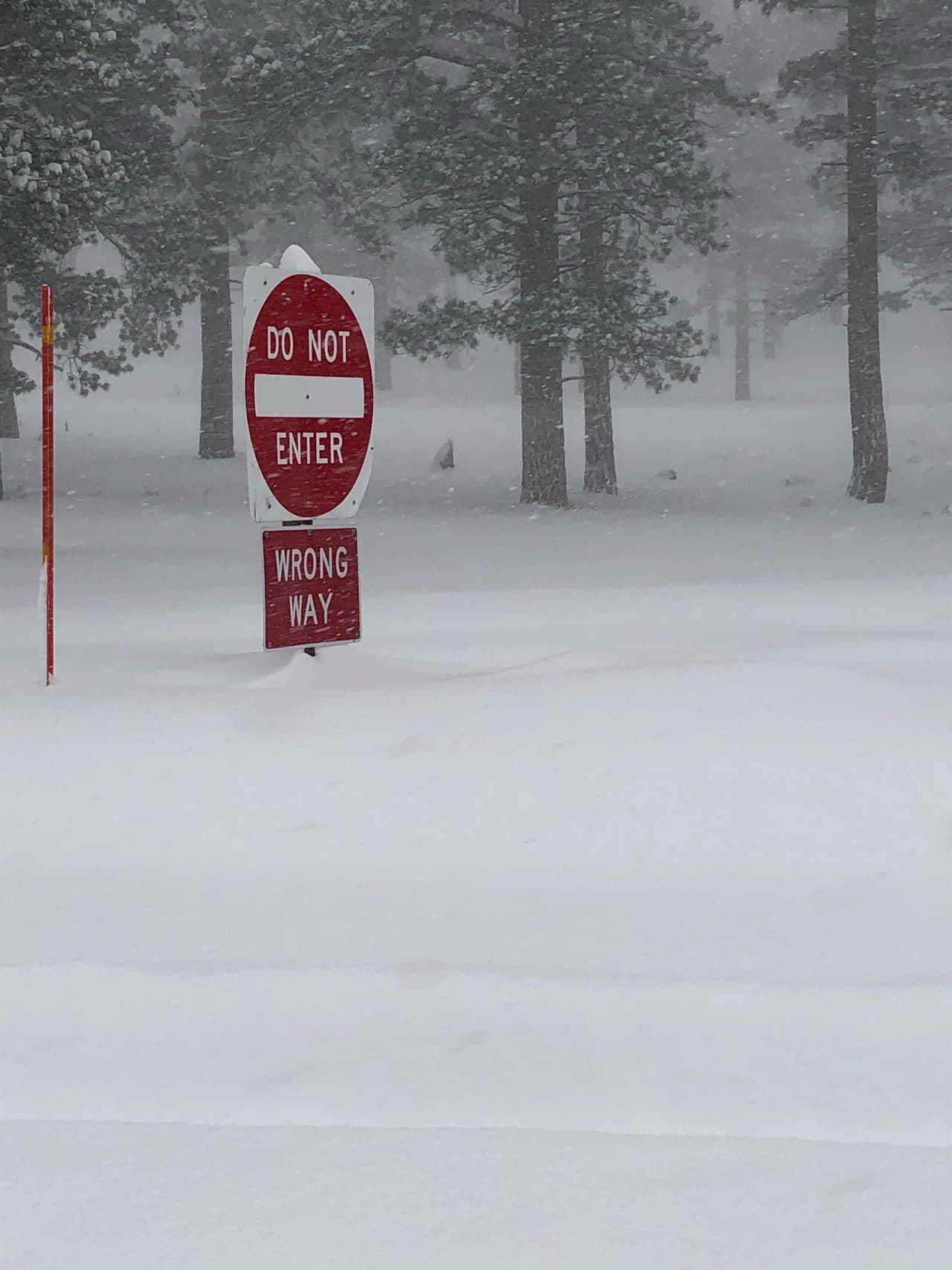 La vía alcanzó al menos dos pies de nieve.