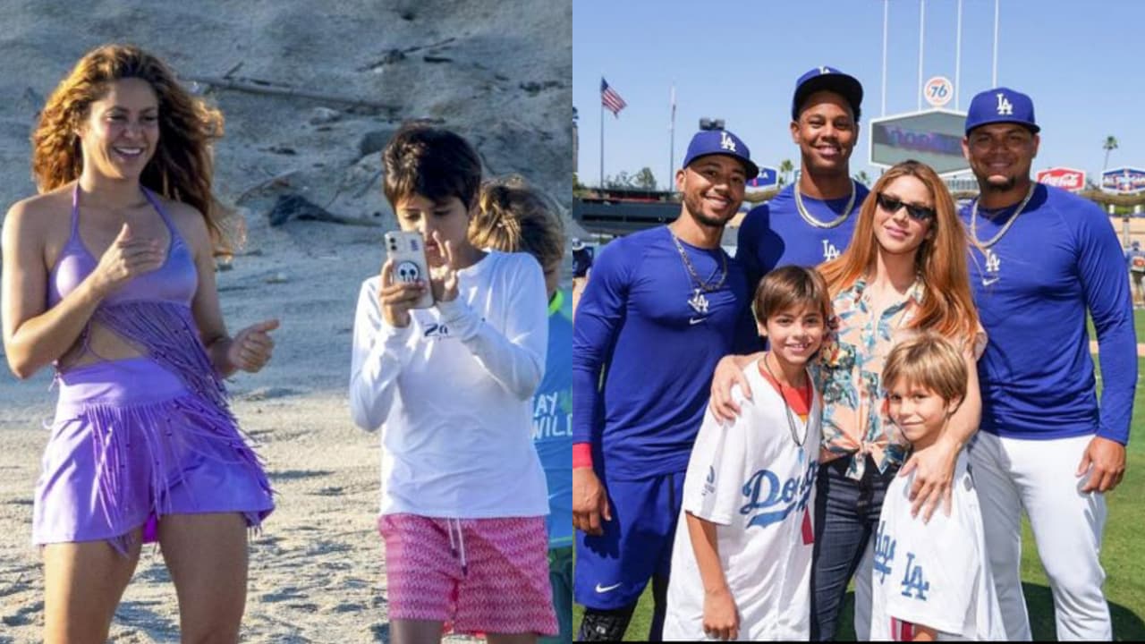 Shakira apareció con sus hijos visitando a los Dodgers. También ha pasado días descanso en Los Cabos, México.