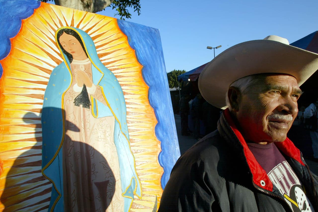 Estas sombras y rasgos reflejados en los ojos ubican trece imágenes que miden entre cuatro y ocho milímetros, realmente pequeños, pero que ampliados con la tecnología actual pueden divisar varias cosas, entre ellos a Juan Diego, varios franciscanos asombrados, niños rezando y hasta un religioso con una lágrima.