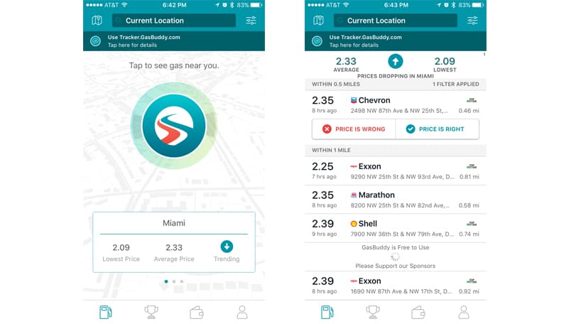 Capturas de pantalla de GasBuddy