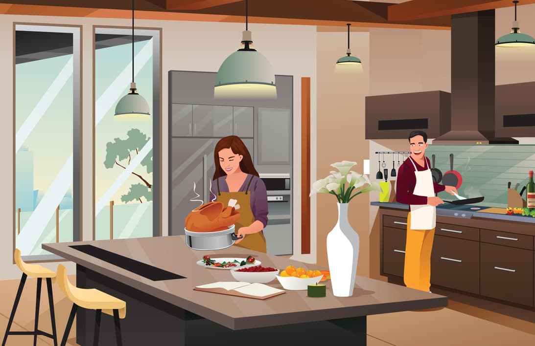 <b>Inserta el termómetro en tres partes distintas del ave</b>: la parte más gruesa de la pechuga, la parte más interna del muslo y bajo el ala. Una pechuga de 4 a 6 libras, sin relleno,
<a href="https://espanol.foodsafety.gov/mantener/gr%C3%A1ficos/ws2/gr%C3%A1ficoparahornearpavo.html"><u>puede tardar</u></a> hasta dos horas y cuarto en cocinarse en el horno. En este
<a href="http://https://espanol.foodsafety.gov/mantener/gr%C3%A1ficos/wt0/alternativasparapavo.html">link</a> verás recomendaciones del gobierno para varios tipos de cocción.