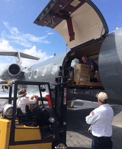 Estos aviones llegaron a Puerto Rico cargados no solo con víveres, sino también con artículos de primera necesidad para los daminificados por el huracán María.