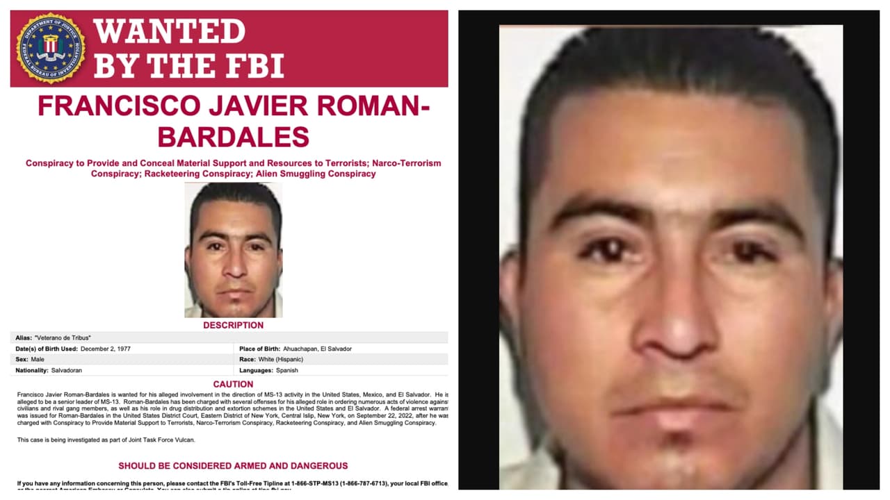 <b>Francisco Javier Román-Bardales</b>
<br>Salvadoreño, de 45 años. Tras ser acusado de brindar 
<b>apoyo material a grupos terroristas y narcoterrorismo</b>, el Tribunal de Distrito de los Estados Unidos, Distrito Este de Nueva York, Central Islip, Nueva York, dictó una orden de arresto en su contra, el 22 de septiembre de 2022.