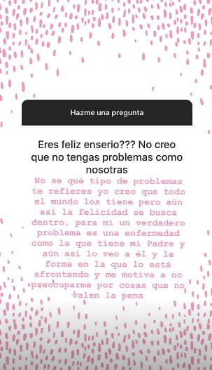 La conductora respondió a preguntas de sus seguidores en Instagram.