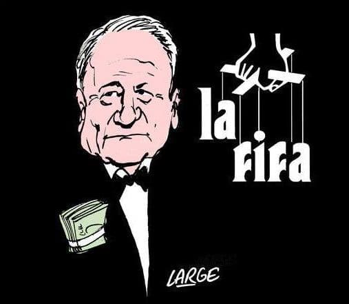 Parodias del presidente de la FIFA por acusaciones de corrupción.