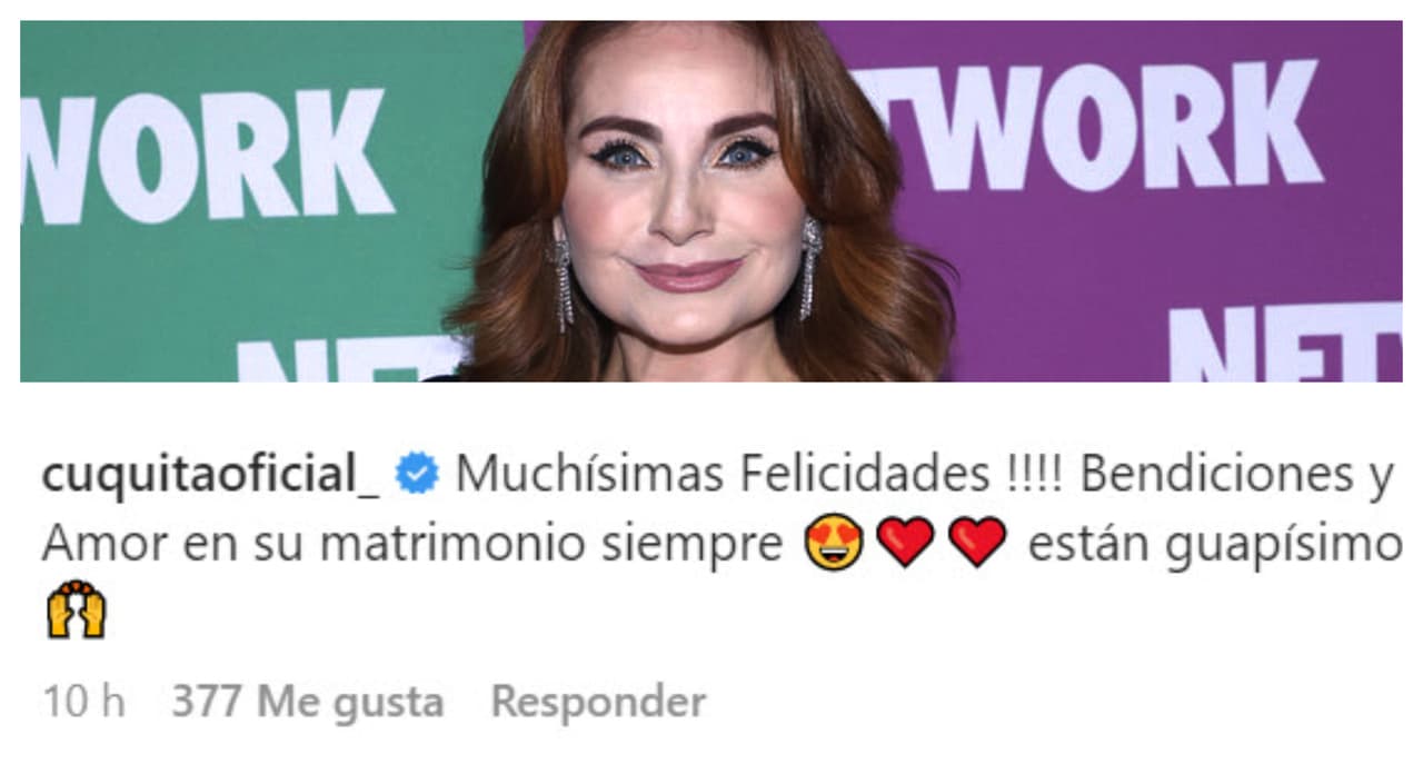 Elizabeth Álvarez le mandó "bendiciones" a la pareja.