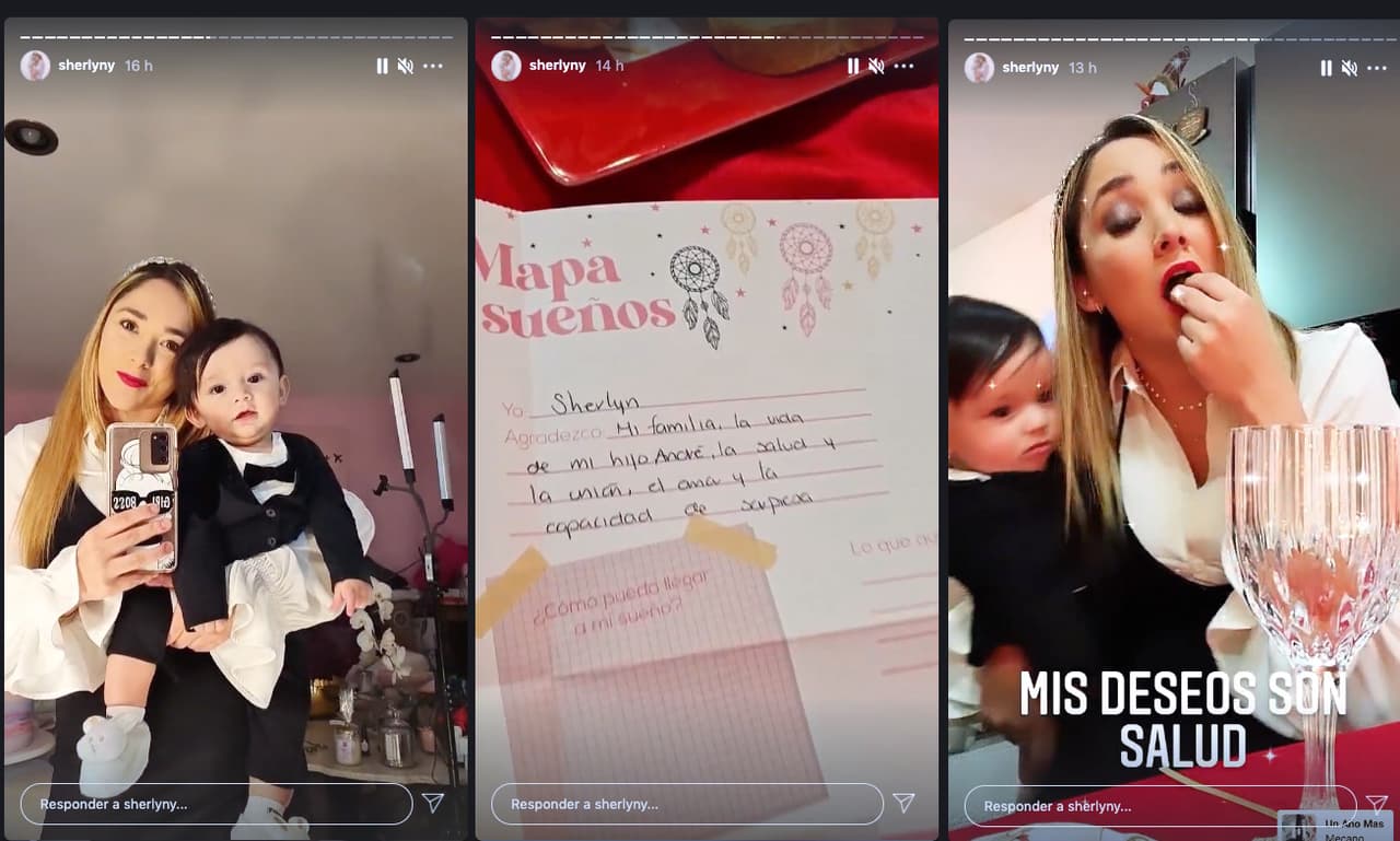 Reveló que lo mejor de su 2020 fue la llegada de su bebé André y celebró la compañía de su familia: "Esta pequeña tribu caminamos juntos, nos cuidamos los pasos y las espaldas, nos elegimos todos los días y nuestro mayor premio es ver pelis en cama de mis papás en pijamas y poner atención a las cosas simples que nos pasan. Nuestra mayor bendición es tener la capacidad de valorarnos y disfrutar mirarnos a los ojitos y saber que siempre tenemos un hogar donde nos esperan", escribió.