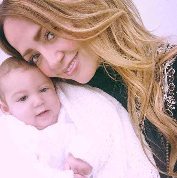 Andrea Legarreta asistió al bautizo del pequeño David. Él es un bebé muy hermoso.