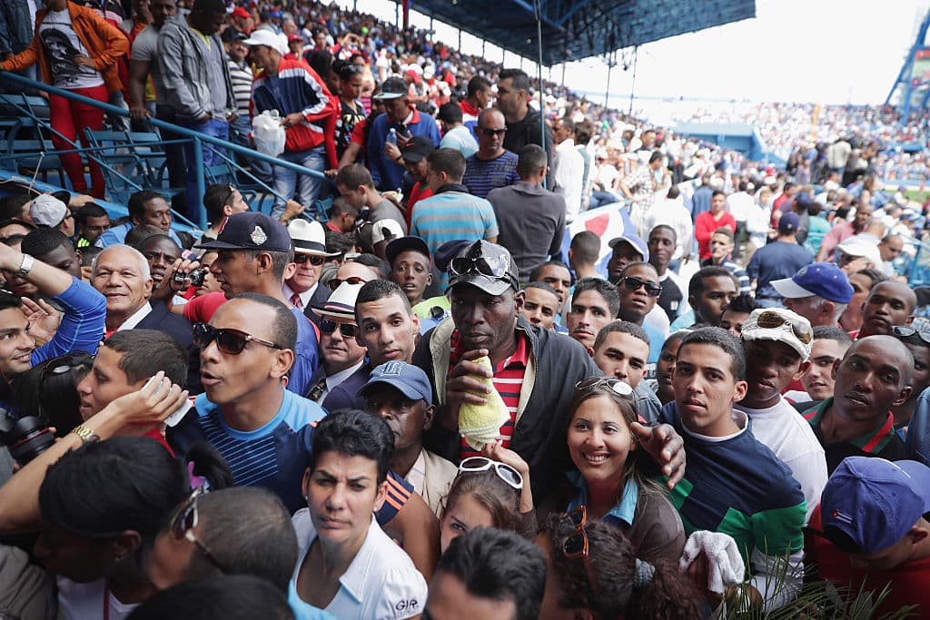 El estadio Latinoamericano celebró a casa llena la exhibición de béisbol entre el equipo nacional de Cuba y los Rays de Tampa Bay, la tarde de este martes 22 de marzo. (Foto GettyImages)