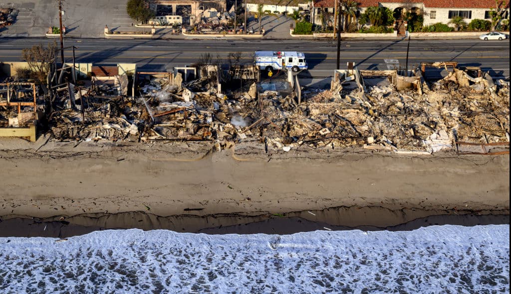 Vista aérea de la exclusiva área de Malibú.